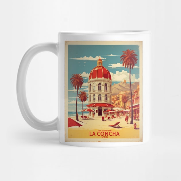 La Concha San Sebastian Beach Spain Travel Tourism Retro Vintage by TravelersGems